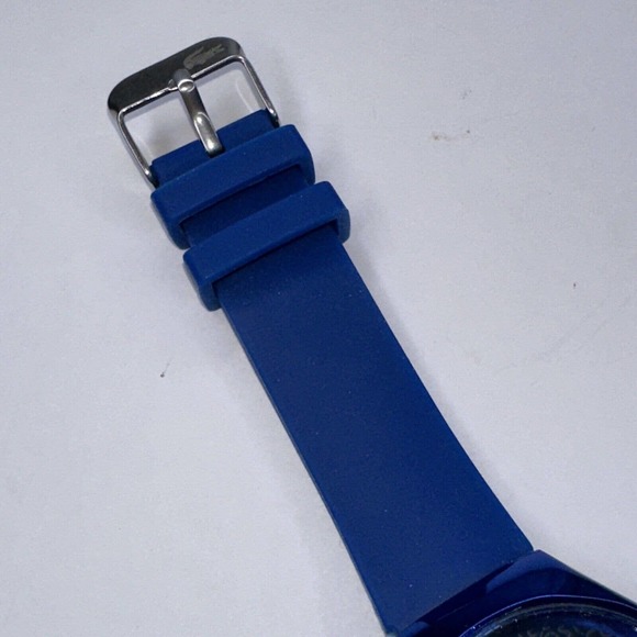 Lacoste Blue Teal Watch Rubber Band Quartz Gator Face Mens main image 4